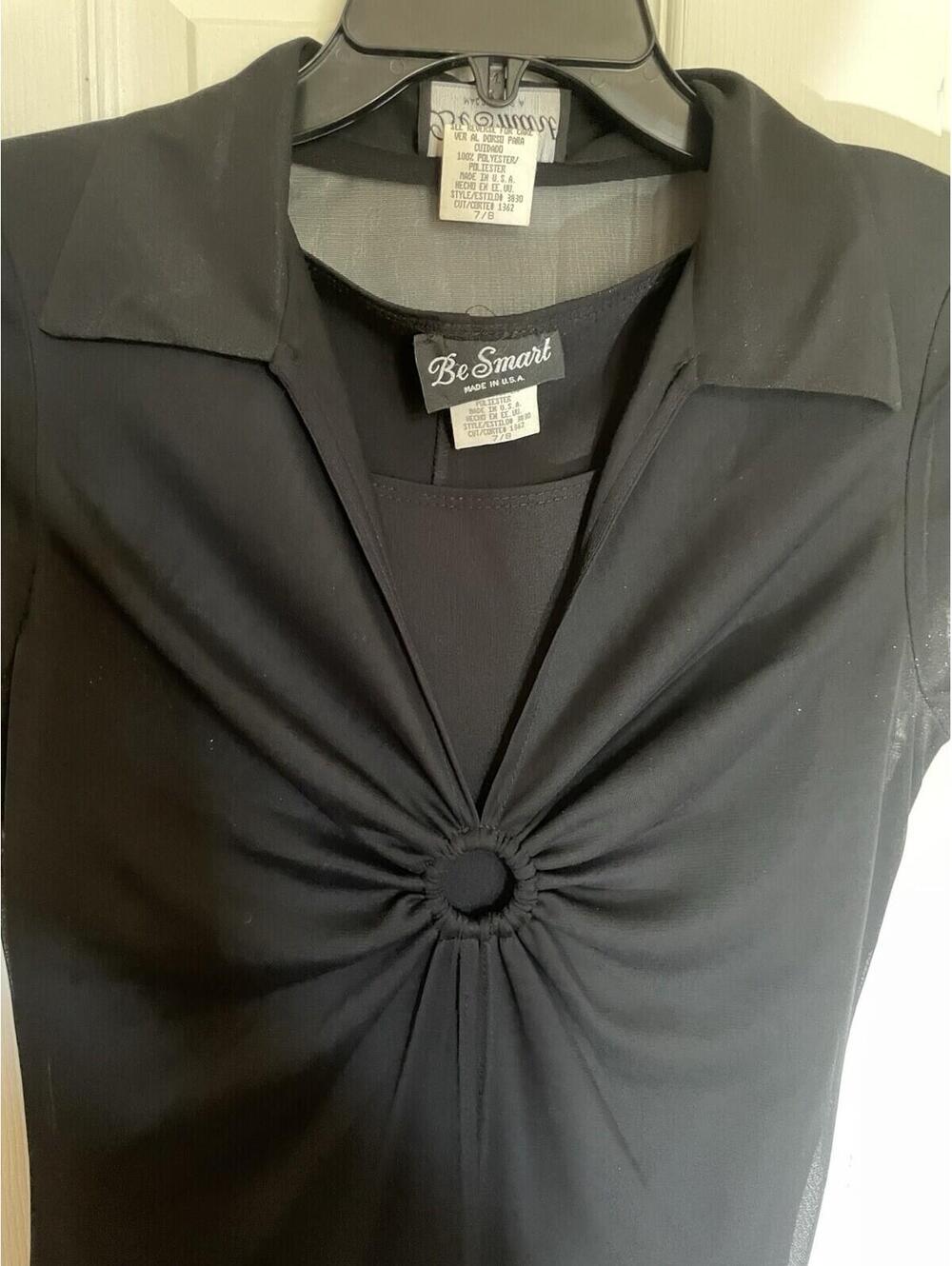 be smart dress Vintage Black Tank dress sheer overlay vintage goth juniors 7/8 - Picture 2 of 8